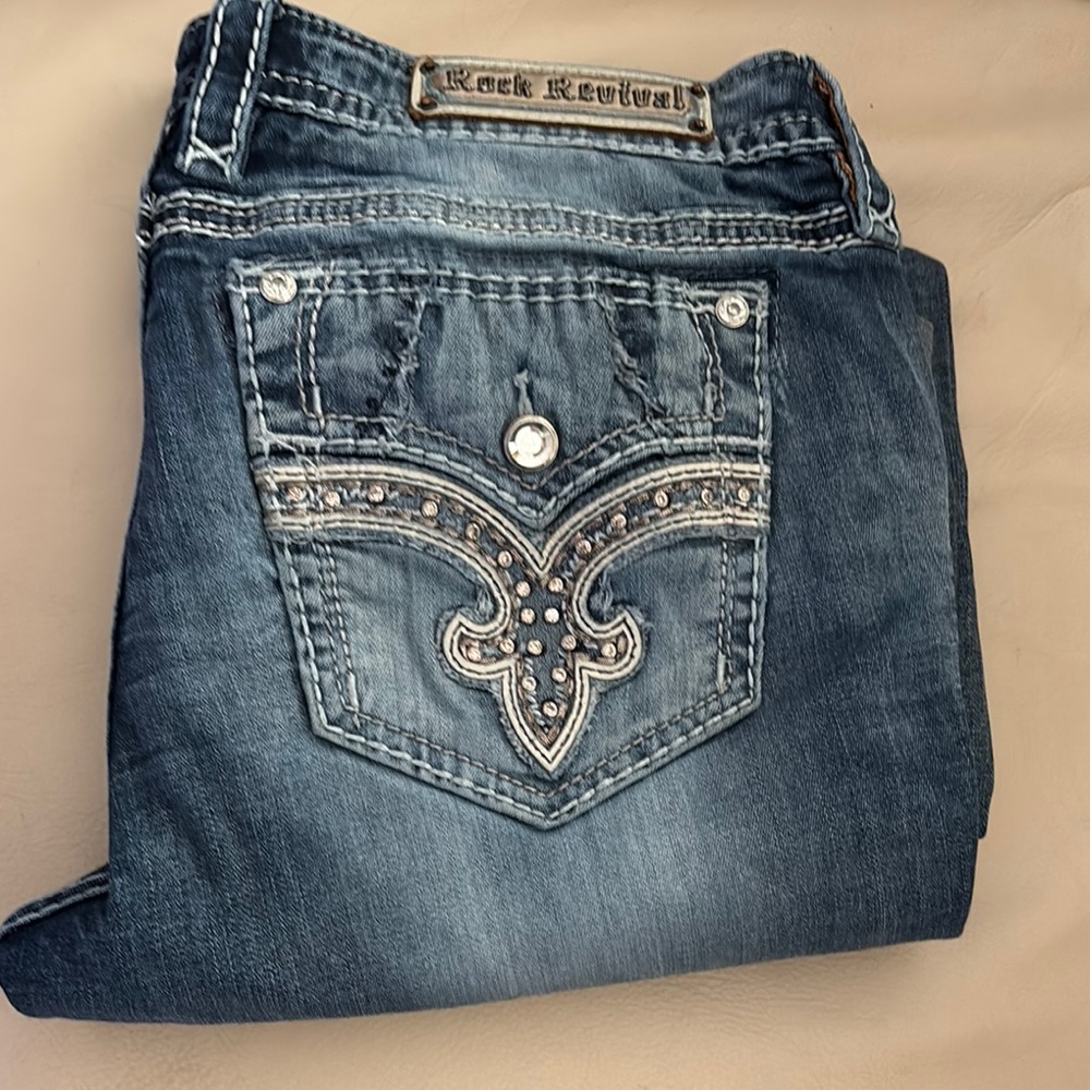 On hold Rock Revival Blue Skinny Jeans